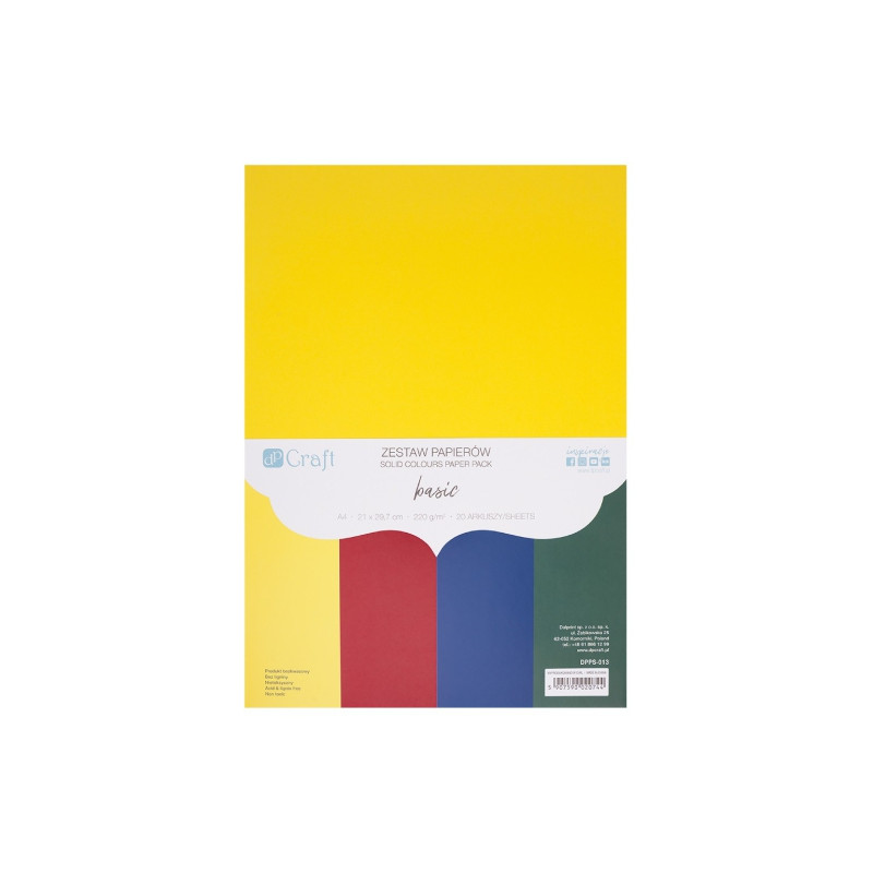 DP Craft basic color paper set A4 220g 20 sheets