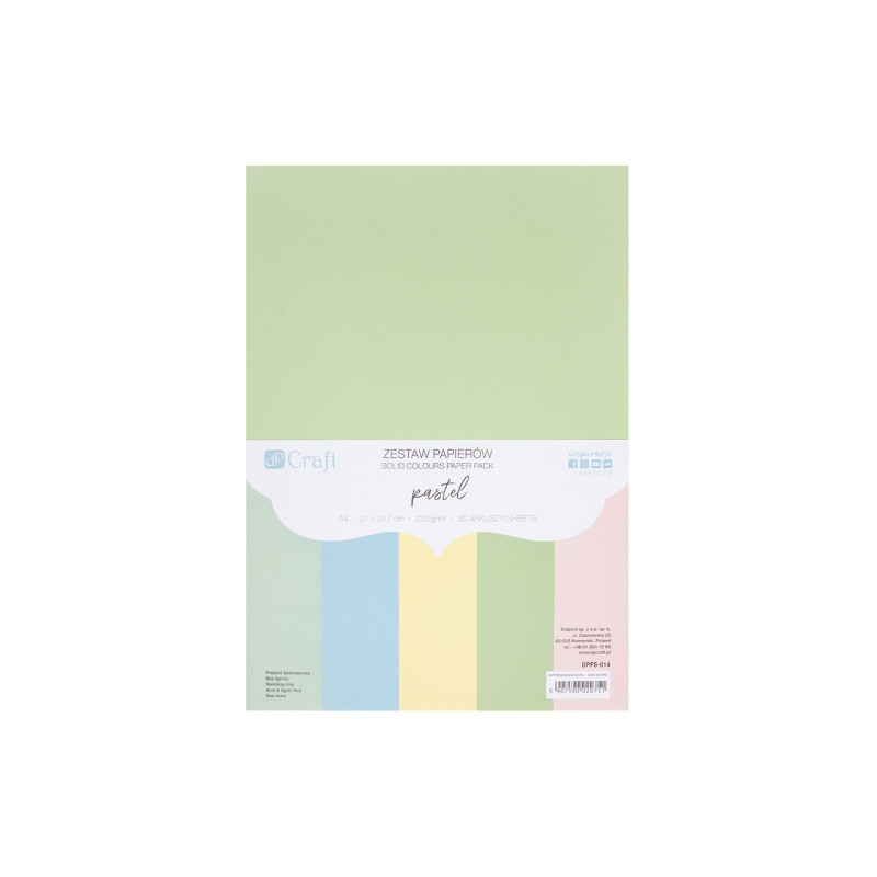DP Craft set of colored pastels tones A4 220g 20 sheets