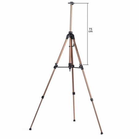 Outdoor aluminum easel in a case of champagne color