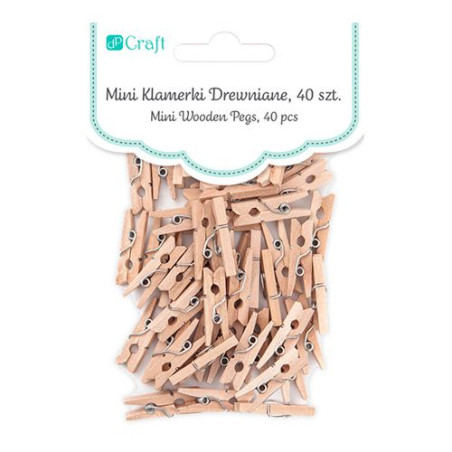DP Craft natural wooden clothespins mini 2.5cm 40 pieces