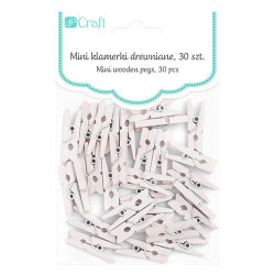 DP Craft Wooden Clips Mini White 2.5cm 30 pcs