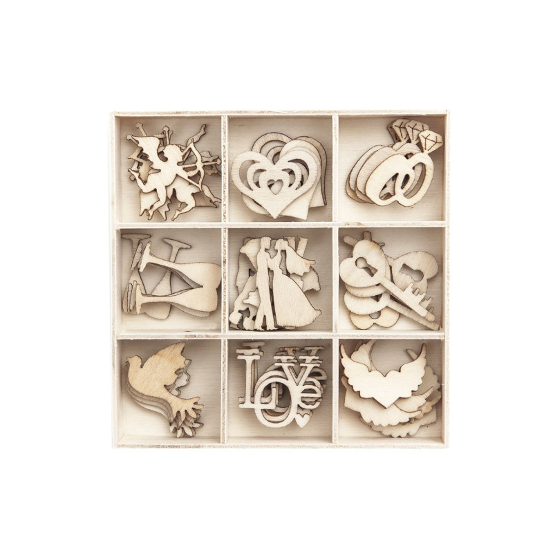 DP Craft wooden pieces 45 pieces