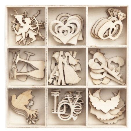 DP Craft wooden pieces 45 pieces