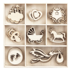 DP Craft baby wood shapes 40 pieces