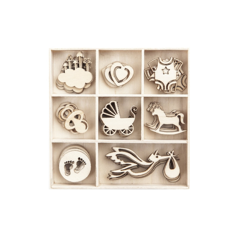 DP Craft baby wood shapes 40 pieces