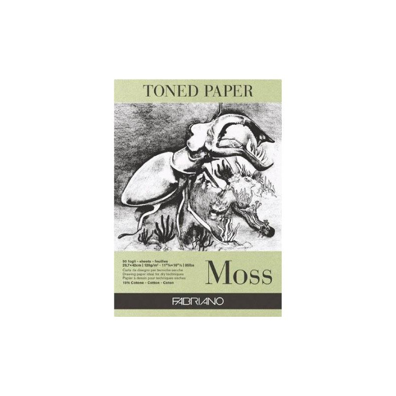 Fabriano block toned paper moss 120g 50 sheets