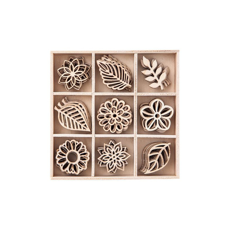 DP Craft wood shapes leaves 45 pieces