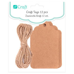 DP Craft kraft pendants signboard with string 12 pieces
