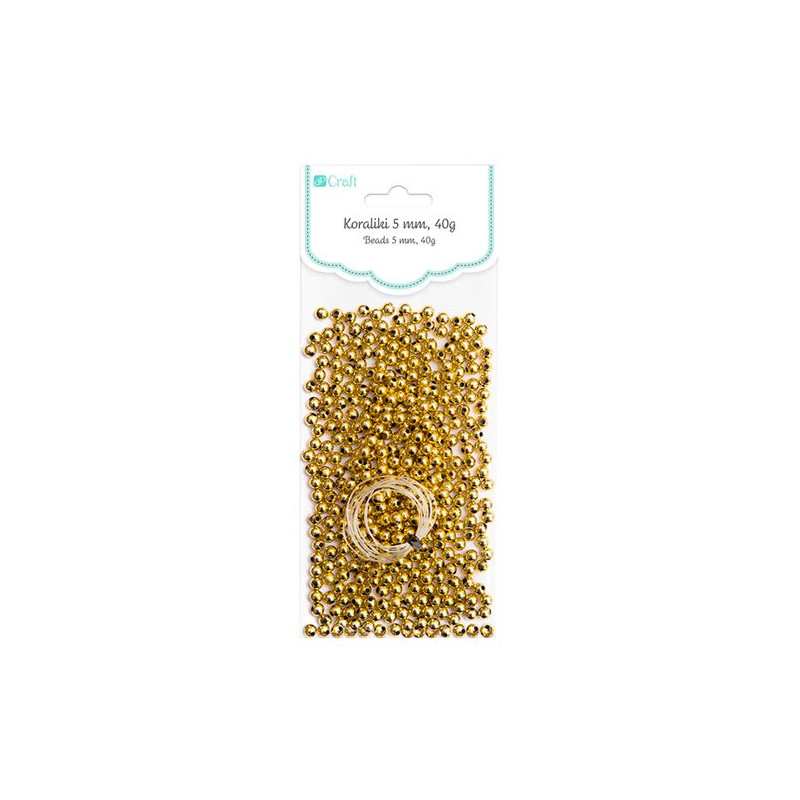DP Craft gold beads 5mm 40g