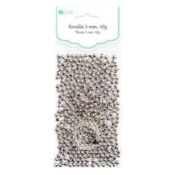 DP Craft silver beads 5mm 40g