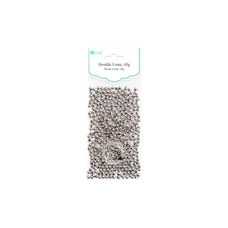 DP Craft silver beads 5mm 40g