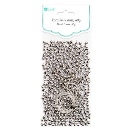 DP Craft silver beads 5mm 40g