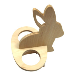 Wooden stand for 2 eggs, bunny 3 elements