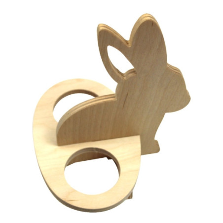 Wooden stand for 2 eggs, bunny 3 elements