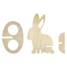 Wooden stand for 2 eggs, bunny 3 elements