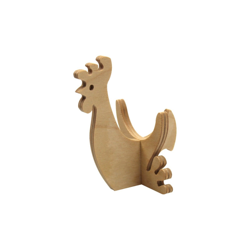 Wooden stand for a rooster egg