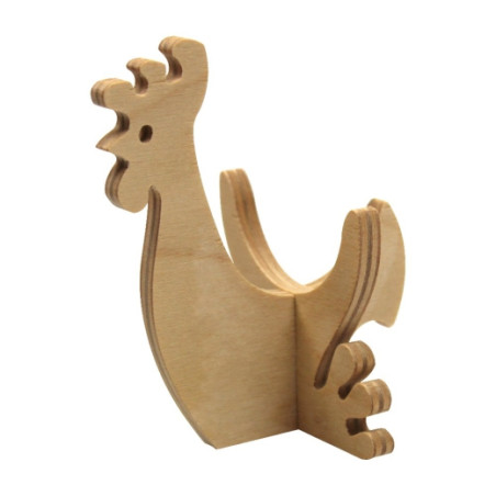 Wooden stand for a rooster egg
