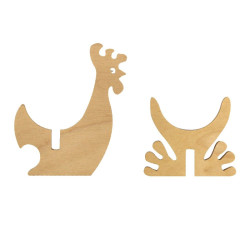 Wooden stand for a rooster egg