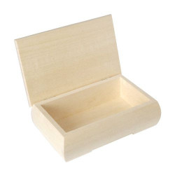 A large oval wooden casket