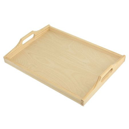 Wooden rectangular medium tray