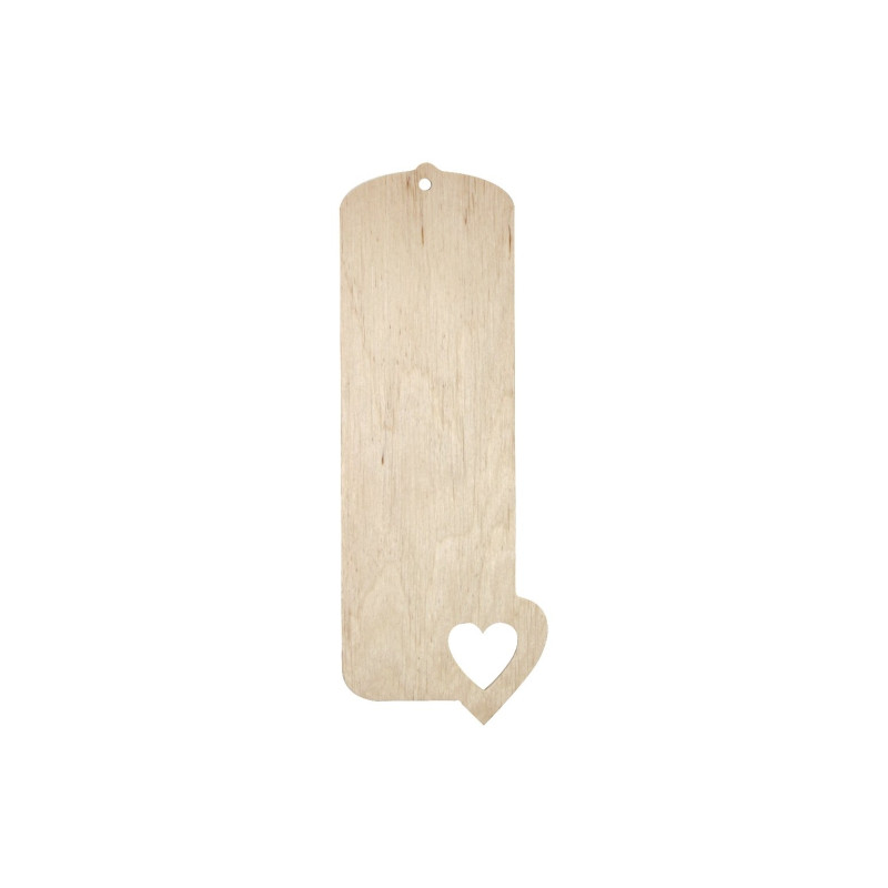 Wooden bookmark - heart
