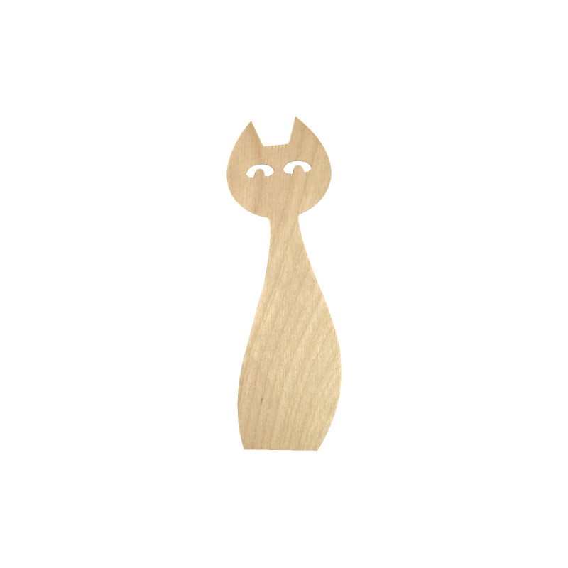 Wooden bookmark cat