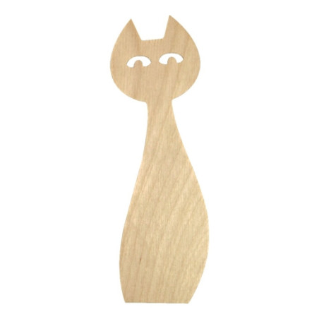 Wooden bookmark cat