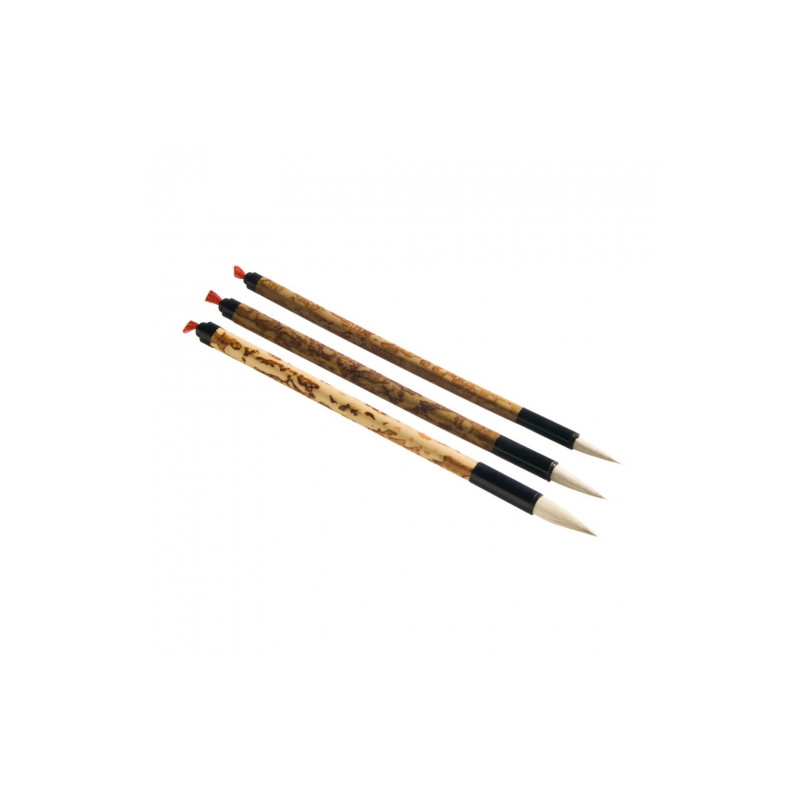 Kangrui set of 3 goat hair brushes for chinese calligraphy