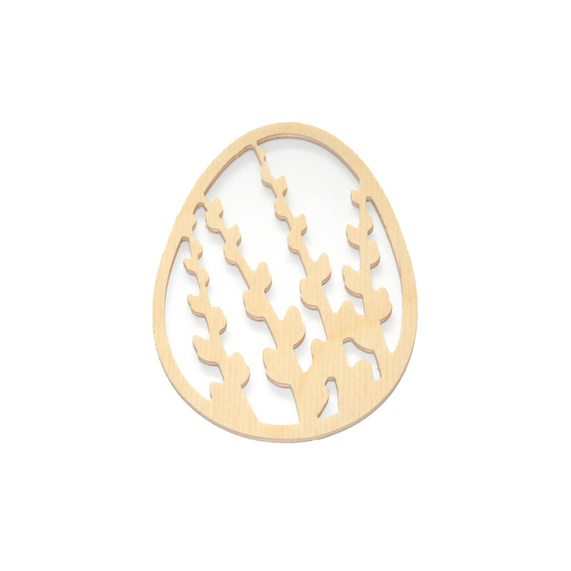 Wooden openwork egg pendant