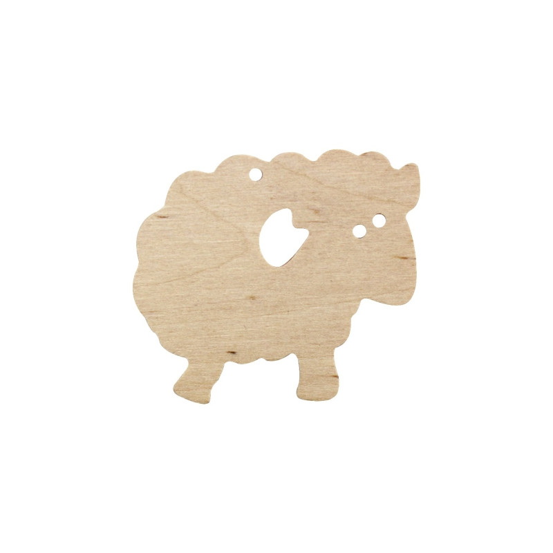 Wooden lamb pendant