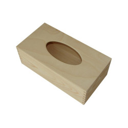 Wooden box for rectangular tissues