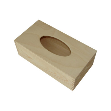Wooden box for rectangular tissues