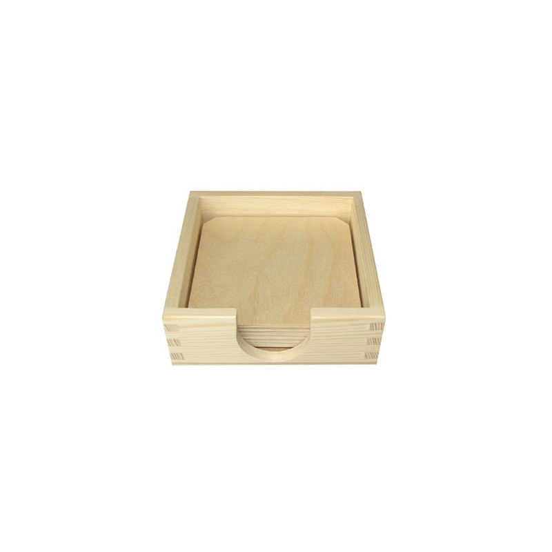 Wooden box for 6 coasters