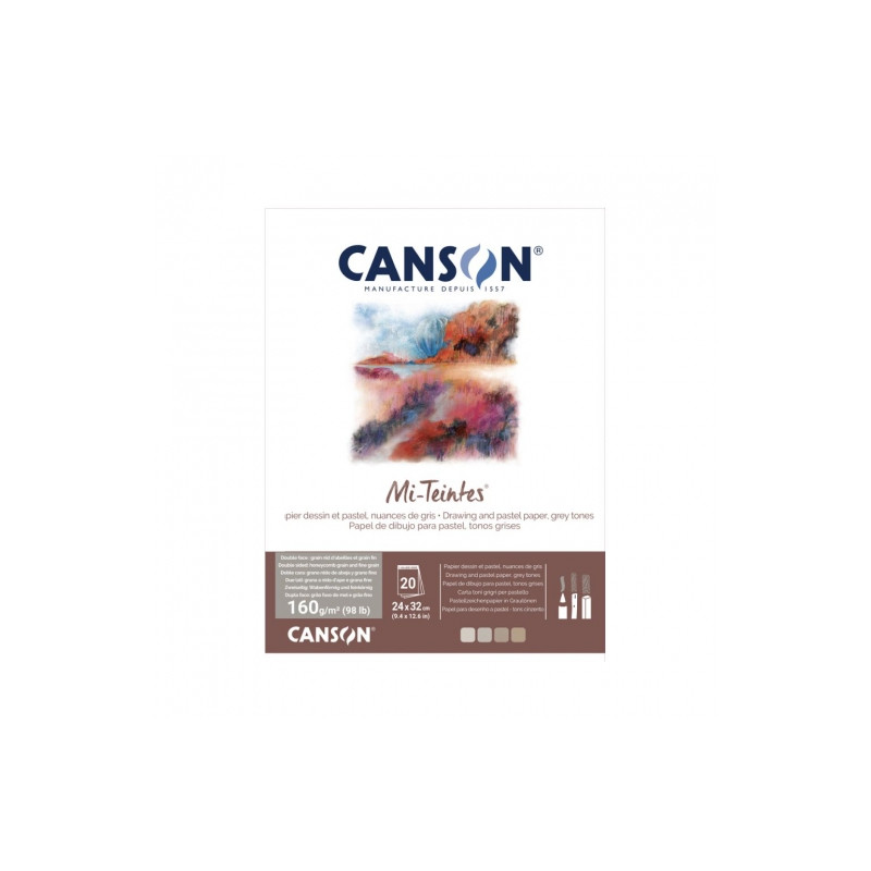 Canson blok do pasteli Mi-Teintes 24x32 160g 20ark 4 kol odcienie szar