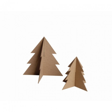 Happy Color set of cardboard shapes 3D christmas tree 2 pcs 18 and 13
