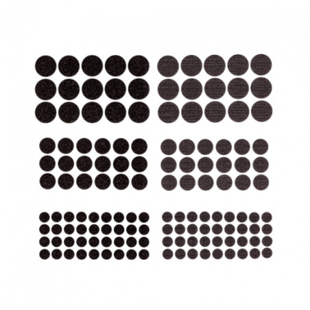DP Craft Velcro fasteners round black mix 69 pieces