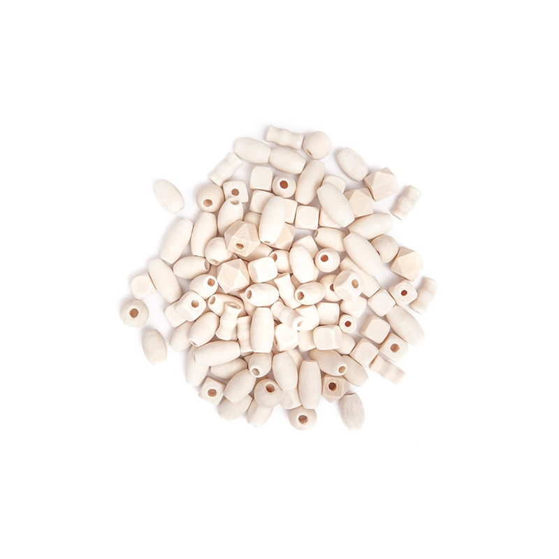 DP Craft drewniane koraliki mix 50 gram - sklep plastyczny - szał dla