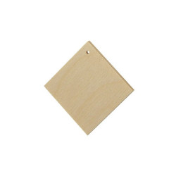 Drewniany element biżuterii kwadrat 3x3 - sklep plastyczny - szał dla