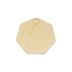 Wooden jewelry element, 4x4 hexagon