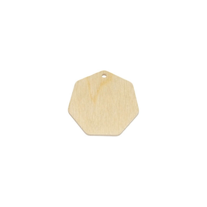 Wooden jewelry element, 4x4 hexagon