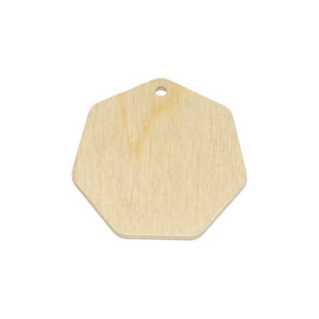 Wooden jewelry element, 4x4 hexagon