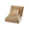 Set of 4 wooden rectangular boxes