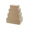 Set of 4 wooden rectangular boxes