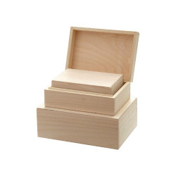 Set of 4 wooden rectangular boxes
