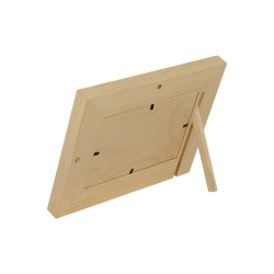 A large mirror in a wooden frame