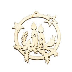 Pendant with two candles 7.5 x 7.5 cm