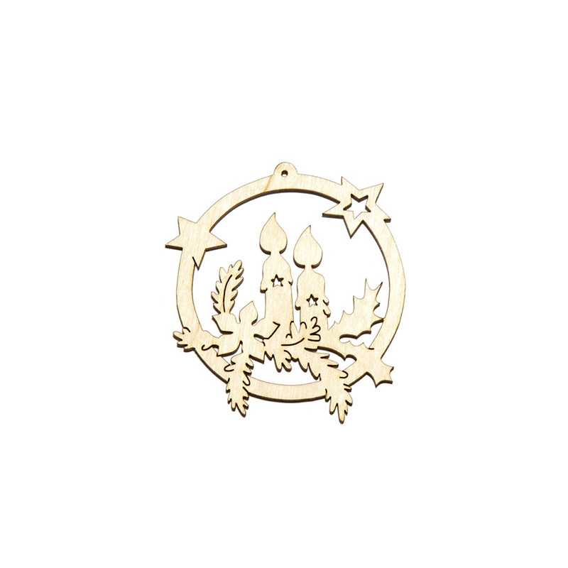 Pendant with two candles 7.5 x 7.5 cm