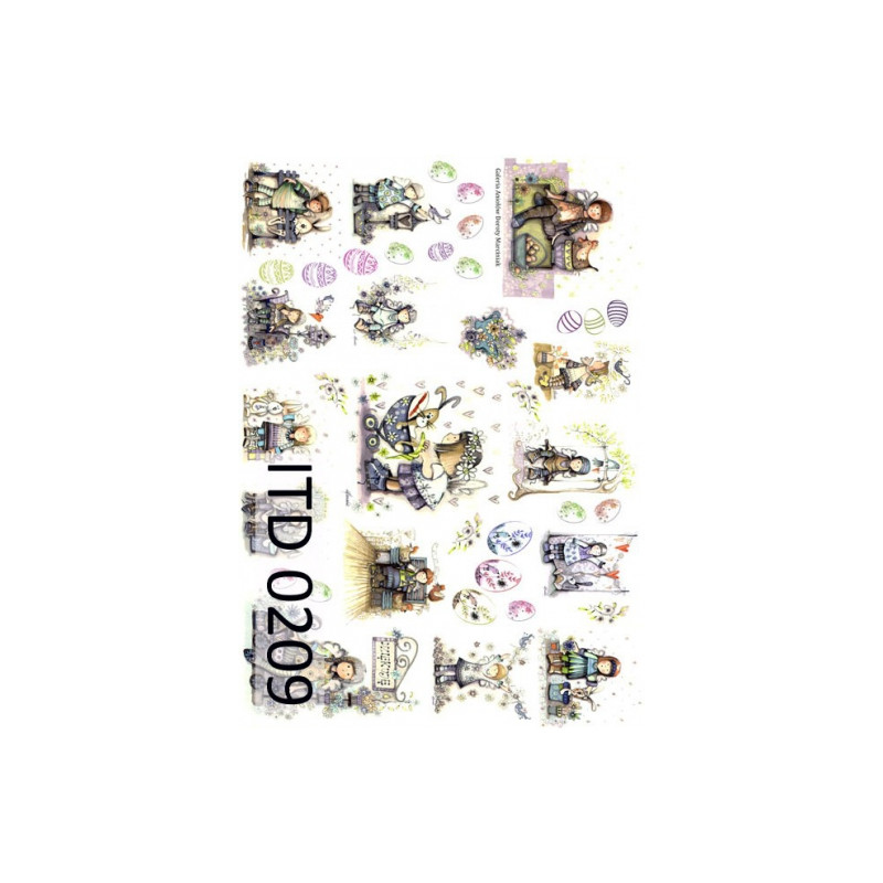 Papier do decoupage wielkanocny, aniołki A3 - sklep plastyczny - szał