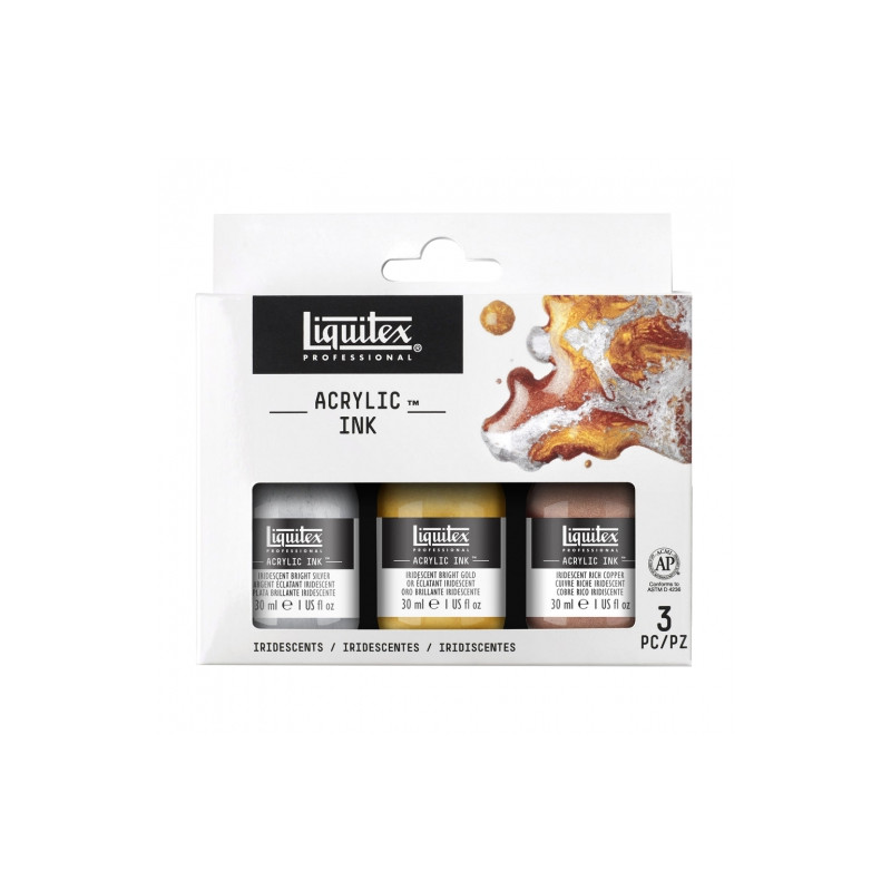 Liquitex set of 3 acrylic inks 30ml iridescents
