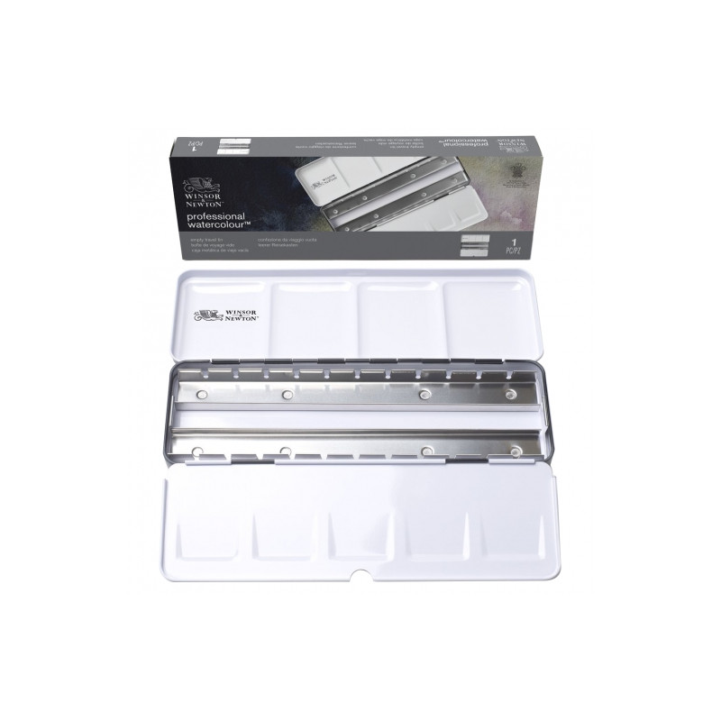 Winsor&Newton pusta metalowa kaseta na 24 półkostki - sklep plastyczny